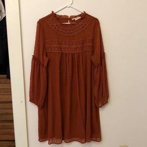 Rusty orange midi dress!